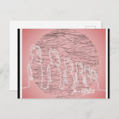 Paaseiland Moai Statue Roze Reis Briefkaart (Voorkant / Achterkant)