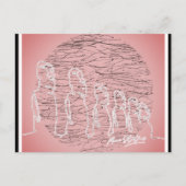 Paaseiland Moai Statue Roze Reis Briefkaart (Voorkant)