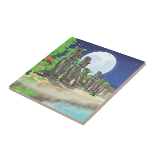 Paaseiland Moai Tegeltje (Zijkant)