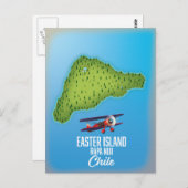 Paaseiland Rapa Nuii-kaart Briefkaart (Voorkant / Achterkant)
