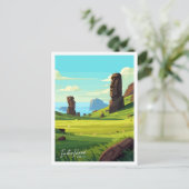 Paaseiland Reizen illustratie Briefkaart (Staand voorkant)