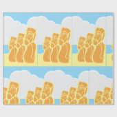 paaseilanden Moai: Historisch verpakkingspapier Cadeaupapier (Vlak)