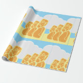 paaseilanden Moai: Historisch verpakkingspapier Cadeaupapier (Uitgerold)