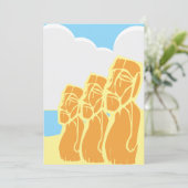 Paaseilanden Moai-hoofden Kaart (Staand voorkant)