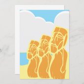 Paaseilanden Moai-hoofden Kaart (Voorkant / Achterkant)