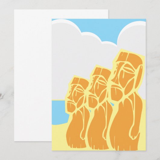 Paaseilanden Moai-hoofden Kaart (Voorkant / Achterkant)