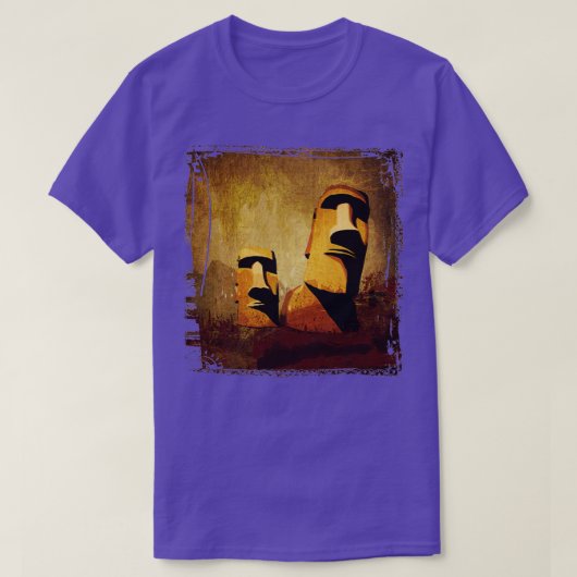 Paaseilanden Moai-hoofden T-shirt (Design voorkant)