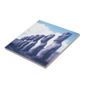 Paaseilanden Moai-hoofden Tegeltje (Zijkant)