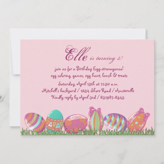 Paaseimaart, feestdag feestdag partij Invitati Kaart (Voorkant)