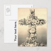 Paasen en palmzondagse Floral Cross Feestdagenkaart (Voorkant / Achterkant)