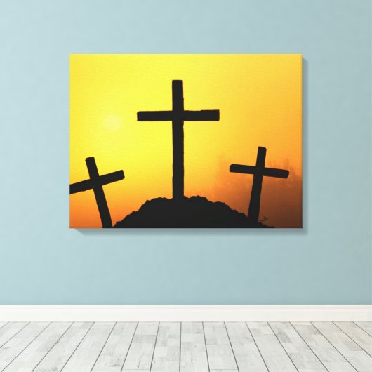 Paasen en palmzonneschermen en -scènes canvas afdruk (Insitu (Houten vloer))