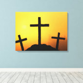 Paasen en palmzonneschermen en -scènes canvas afdruk (Insitu (Houten vloer))