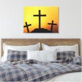 Paasen en palmzonneschermen en -scènes canvas afdruk (Insitu (Slaapkamer))