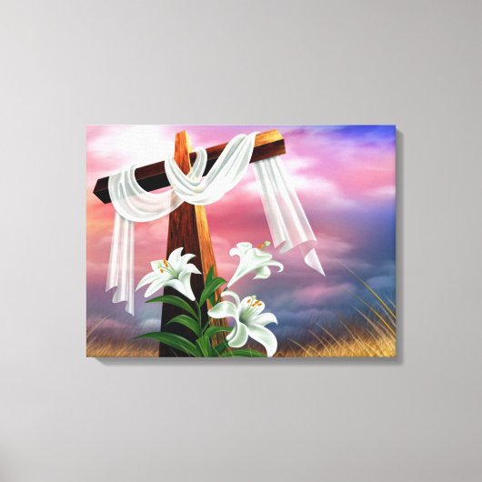 Paasen en palmzonneschermen en -scènes canvas afdruk (Voorkant)