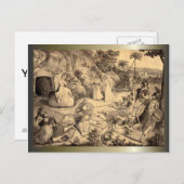 Paasen en palmzonneschermen en -scènes feestdagenkaart (Voorkant / Achterkant)