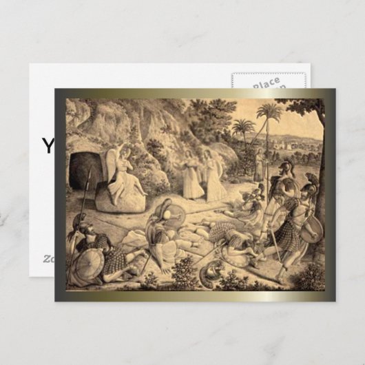 Paasen en palmzonneschermen en -scènes feestdagenkaart (Voorkant / Achterkant)