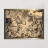 Paasen en palmzonneschermen en -scènes feestdagenkaart (Voorkant)