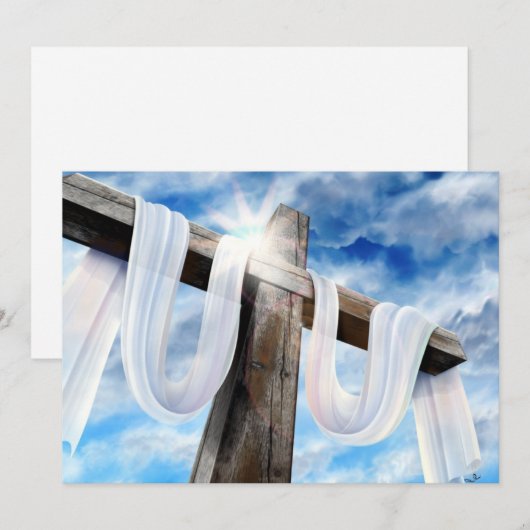 Paasen en palmzonneschermen en -scènes feestdagenkaart (Voorkant / Achterkant)