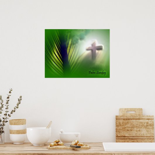 Paasen en palmzonneschermen en -scènes poster (Keuken)