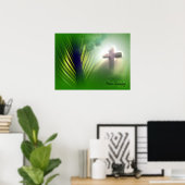 Paasen en palmzonneschermen en -scènes poster (Thuiskantoor)