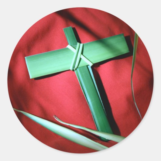 Paasen en palmzonneschermen en -scènes ronde sticker (Voorkant)