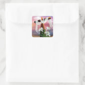 Paasen en palmzonneschermen en -scènes vierkante sticker (Tas)