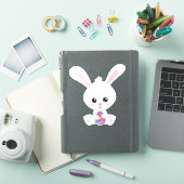 Paasen, kottenbrood, witte bunny, paaseieren sticker (iPad Cover)