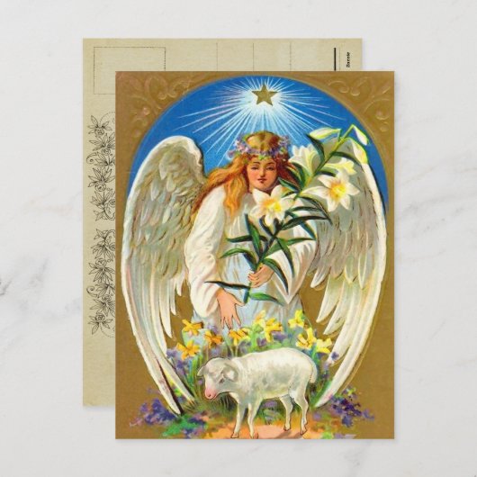 Paasengel Briefkaart (Voorkant / Achterkant)