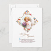  paasengel met bloemen feestdagenkaart (Voorkant / Achterkant)