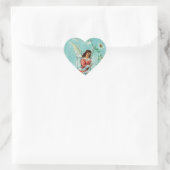 Paasengel met bloemen hart sticker (Tas)