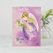  paasengel met lelies aangepaste pasen feestdagenkaart (Staand voorkant)