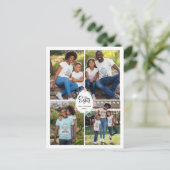 Paasfamilie 4 Foto Collage & Egg Persoonlijk Briefkaart (Staand voorkant)