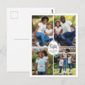 Paasfamilie 4 Foto Collage & Egg Persoonlijk Briefkaart (Voorkant / Achterkant)