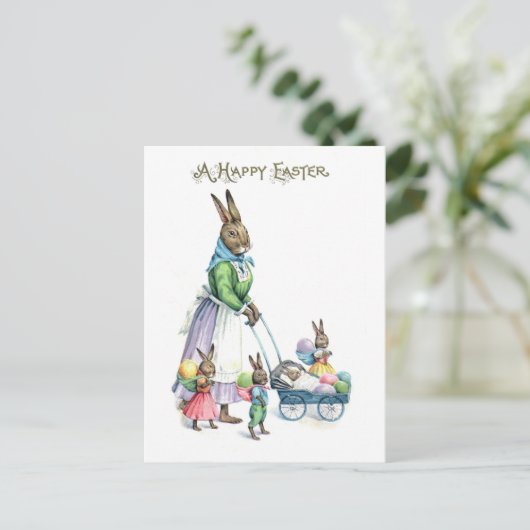  paasfamilie briefkaart (Staand voorkant)