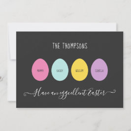 Paasfamilie van 4 Eggcellent Feestdagenkaart