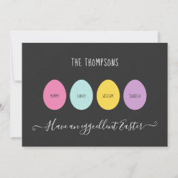 Paasfamilie van 4 Eggcellent Feestdagenkaart