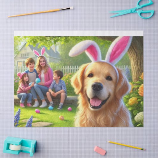 Paasfamiliehond  tissuepapier (Craft)