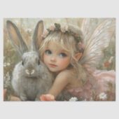 Paasfee met Bunny Floral Fantasy Tissuepapier (Voorkant)