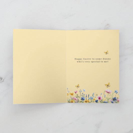 Paasfee Witte Konijn Vlinders Kaart (Binnen)