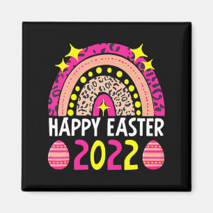 Paasfeest 2022 regenboog t schattig gelukkig pasen magneet