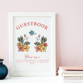 Paasfeest Baby shower Gastenboek Tafelteken Poster