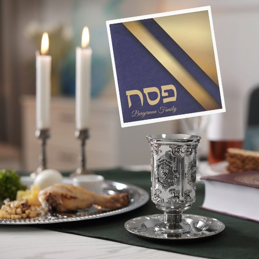 Paasfeest Blauw en Goud  Servet