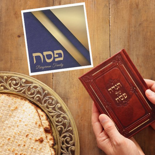 Paasfeest Blauw en Goud  Servet