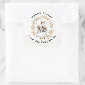 paasfeest bloemenkonijn vierkante sticker (Tas)