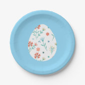 Paasfeest bord delicate floral patterned egg (Voorkant)