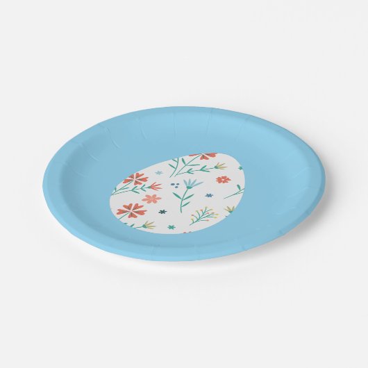 Paasfeest bord delicate floral patterned egg (Gekanteld)