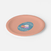 Paasfeest bord met turquoise ei op sinaasappel (Gekanteld)