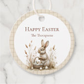 Paasfeest Bunny Beige Boho Bedankjes Labels (Voorkant)
