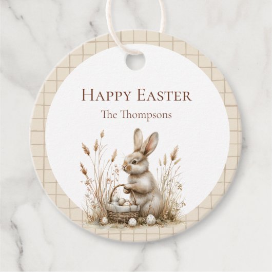Paasfeest Bunny Beige Boho Bedankjes Labels (Voorkant)