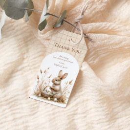 Paasfeest Bunny Beige Boho Bedankt Cadeaulabel